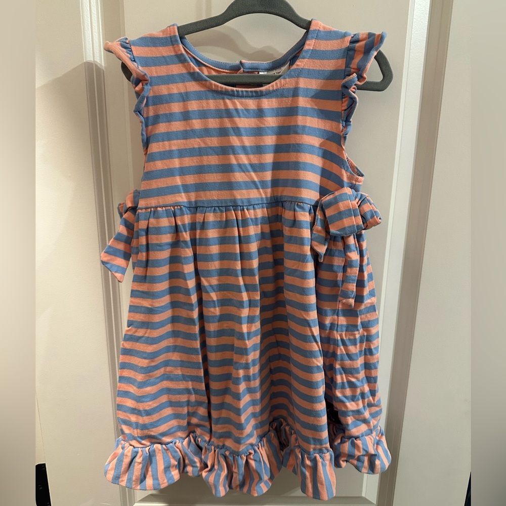 Pink and Gray Ruffled Tiered Sundress
